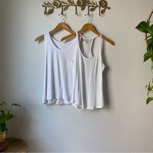 Lot of 2 Alo Yoga White Tank Tops XS